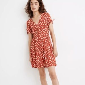 NWT Madewell dress with tie sleeves